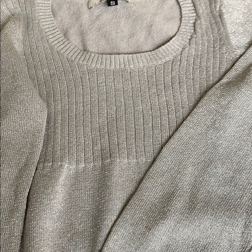 Silver Lurex LS Dress S NWOT